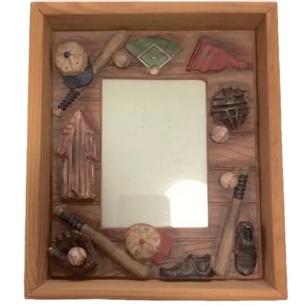 Baseball theme shadow box frame